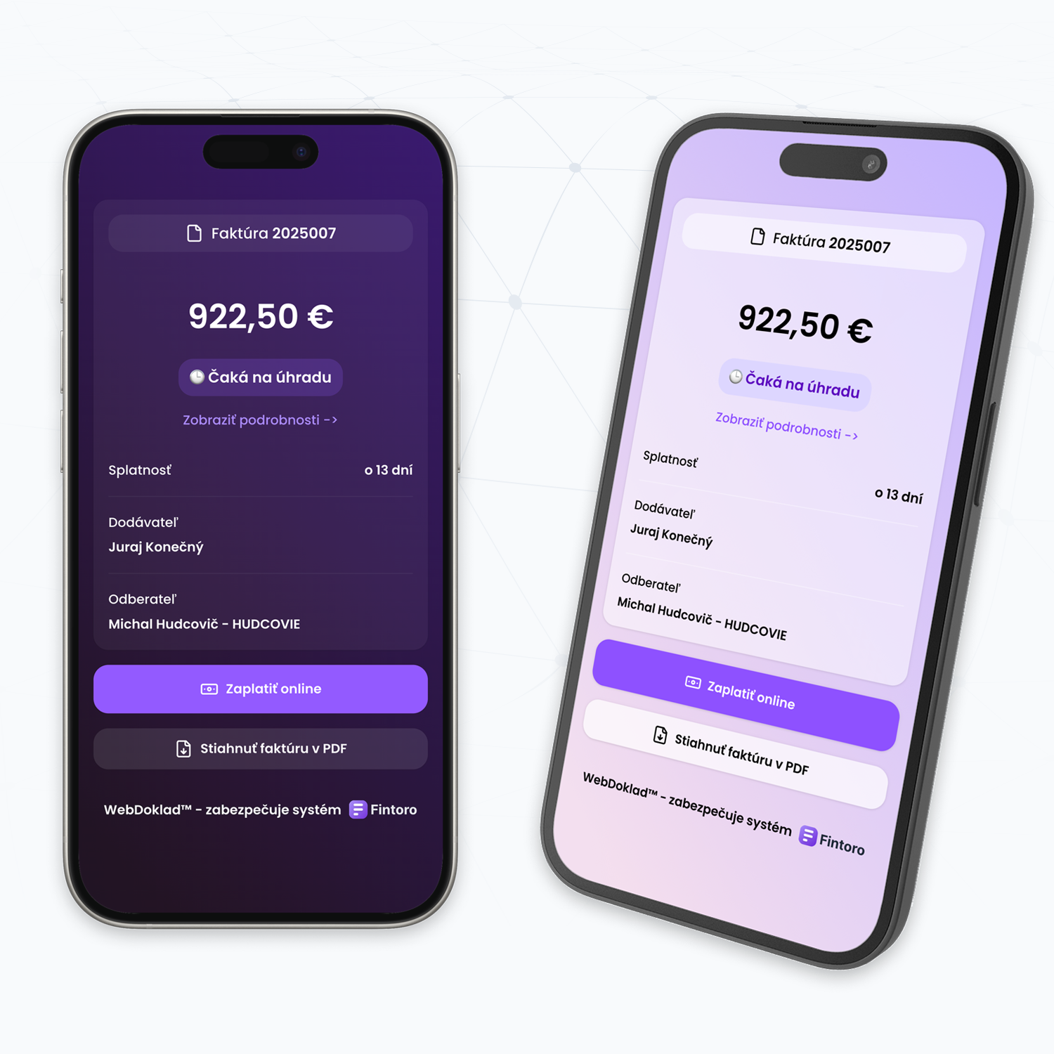Zdieľanie faktúr cez WebDoklad vo Fintoro - online náhľad a platba bez e-mailových príloh